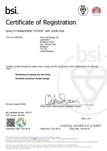 Zertifikat IATF 16949:2016