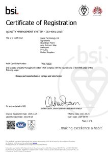 Zertifikat ISO 9001:2015